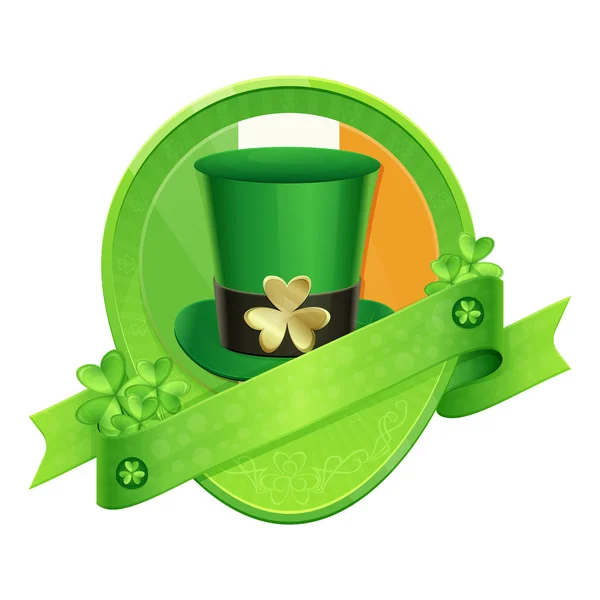 Sticker Green Cylinder St Patrick's Day — Stock Vector