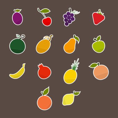 meyve çıkartmaları Silhouettes