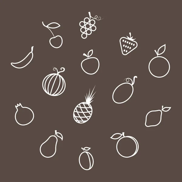 Contornos de la fruta — Vector de stock