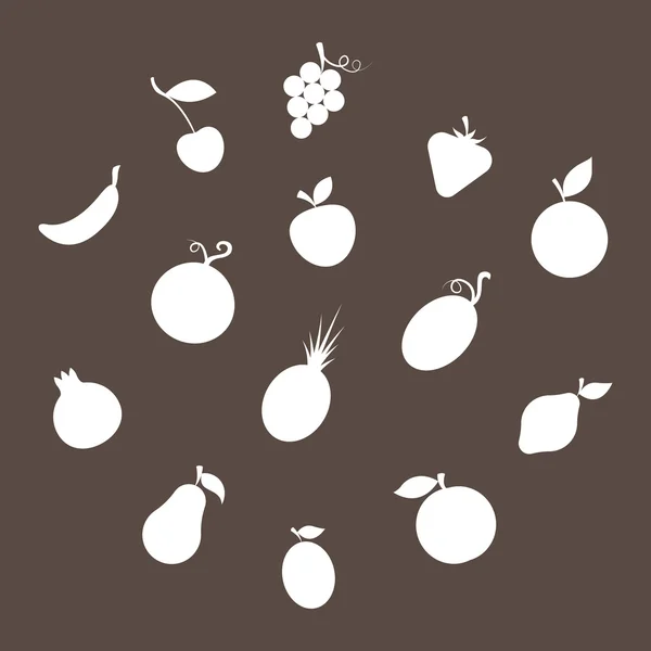 Fruit Silhouettes — Stock Vector