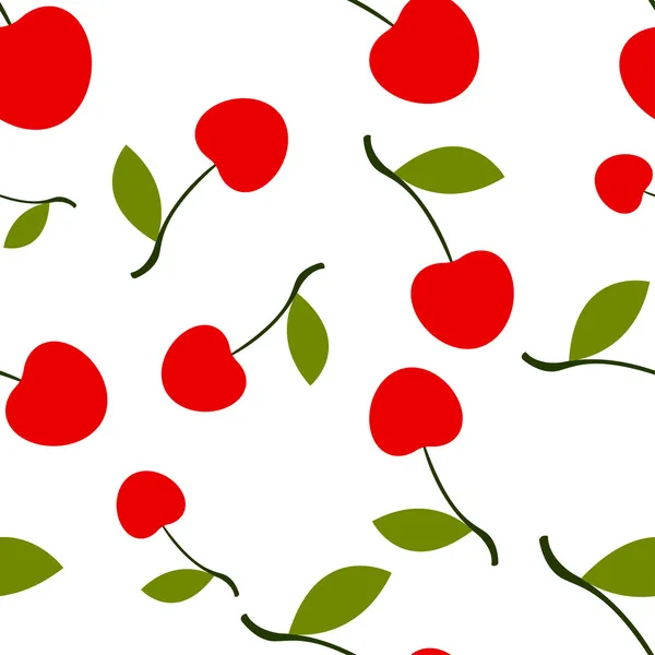 Pattern Silhouette Cherry — Stock Vector