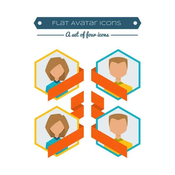 Avatars plats — Image vectorielle