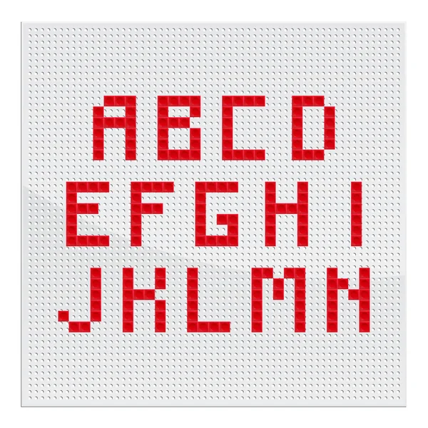 Röd mosaik alfabetet del ett — Stock vektor