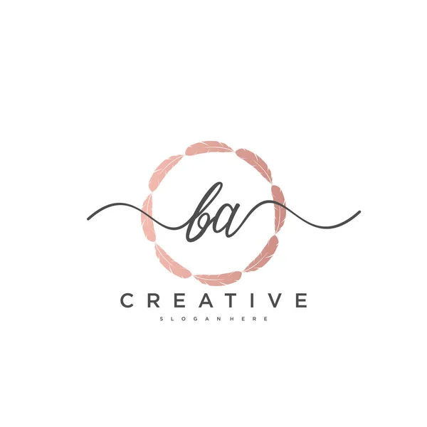 Initiale Handschrift Minimalistische Geometrische Logoschablone Vektor Logo Für Business Beauty — Stockvektor