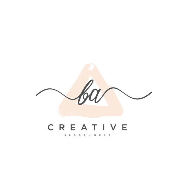Initiale Handschrift Minimalistische Geometrische Logoschablone Vektor Logo Für Business Beauty — Stockvektor