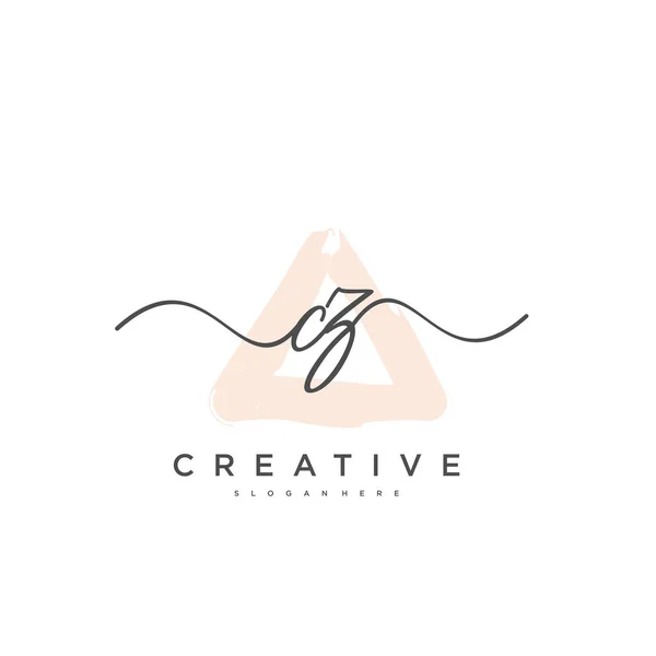 Modèle Logo Géométrique Minimaliste Écriture Initiale Vecteur Logo Pour Beauté — Image vectorielle