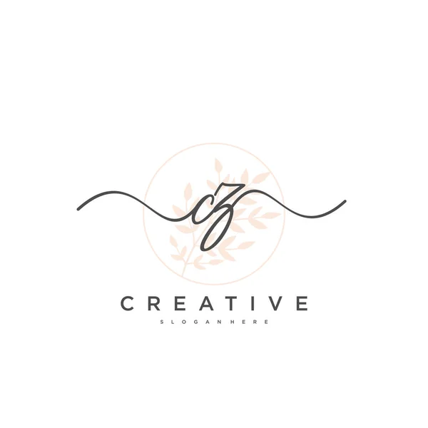 Initiale Handschrift Minimalistische Geometrische Logoschablone Vektor Logo Für Geschäftliche Schönheit — Stockvektor