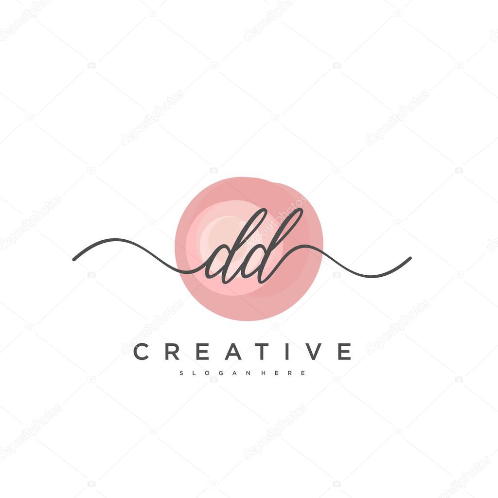 DD Initial handwriting minimalist geometric logo template vector, Logo for business beauty, fashion, and other