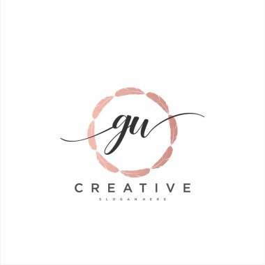 GW İlk el yazısı minimalist geometrik logo şablon vektör sanatı, iş güzelliği, moda ve diğer sanat modelleri için logo