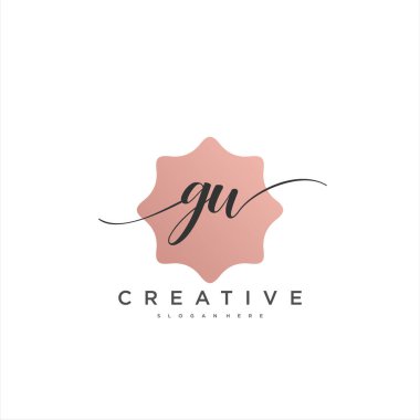 GW İlk el yazısı minimalist geometrik logo şablon vektör sanatı, iş güzelliği, moda ve diğer sanat modelleri için logo