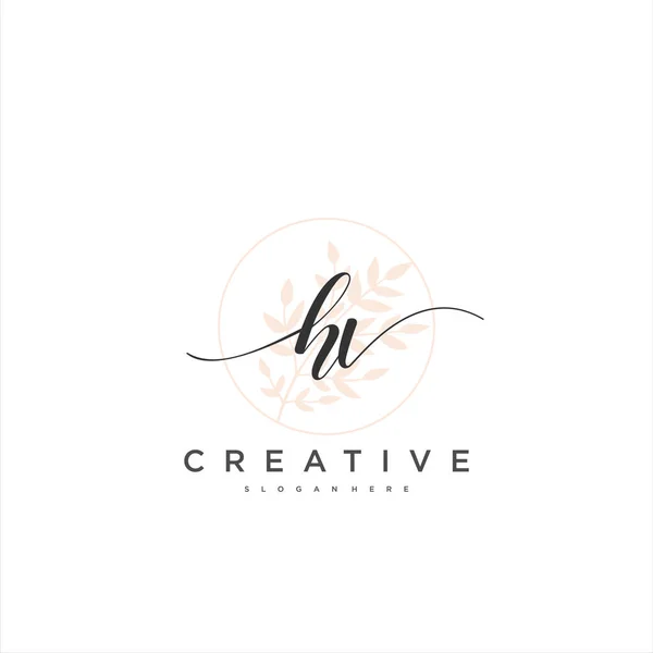 Initial Handwriting Minimalist Geometric Logo Template Vector Art Logo Business — Stock Vector