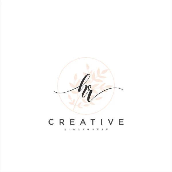 Initial Handwriting Minimalist Geometric Logo Template Vector Art Logo Business — Stock Vector