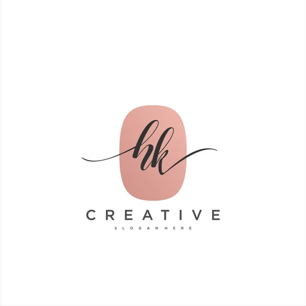 Eerste Handschrift Minimalistische Geometrische Logo Template Vector Kunst Logo Voor — Stockvector