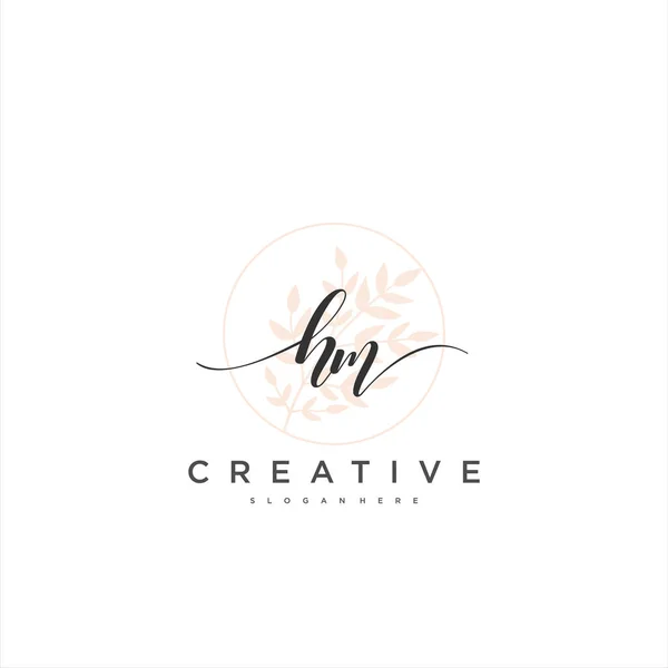 Eerste Handschrift Minimalistische Geometrische Logo Template Vector Kunst Logo Voor — Stockvector