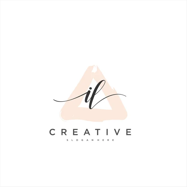 Initial Handwriting Minimalist Geometric Logo Template Vector Art Logo Business — Stock Vector