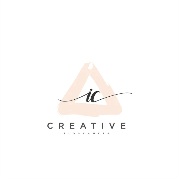 Initial Handwriting Minimalist Geometric Logo Template Vector Art Logo Business — Stock Vector