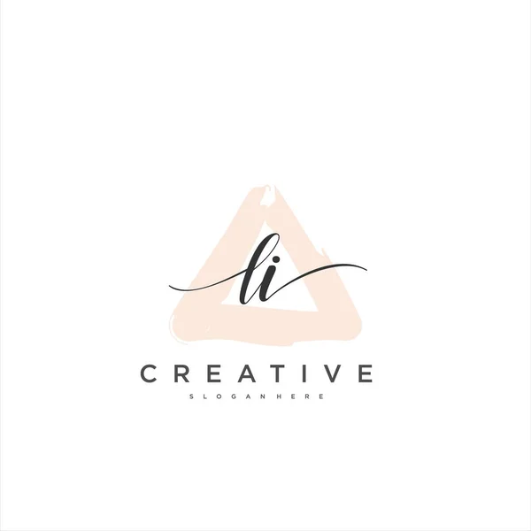 Initial Handwriting Minimalist Geometric Logo Template Vector Art Logo Business — Stock Vector