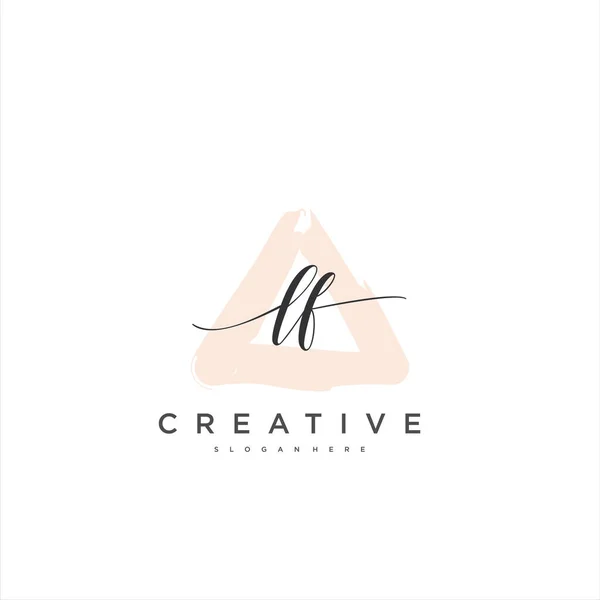 Initial Handwriting Minimalist Geometric Logo Template Vector Art Logo Business — Stock Vector