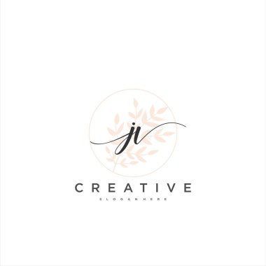 JV İlk el yazısı minimalist geometrik logo şablon vektör sanatı, iş güzelliği, moda ve diğer sanat modelleri için logo