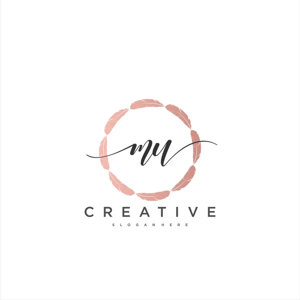 Eerste Handschrift Minimalistische Geometrische Logo Template Vector Kunst Logo Voor — Stockvector