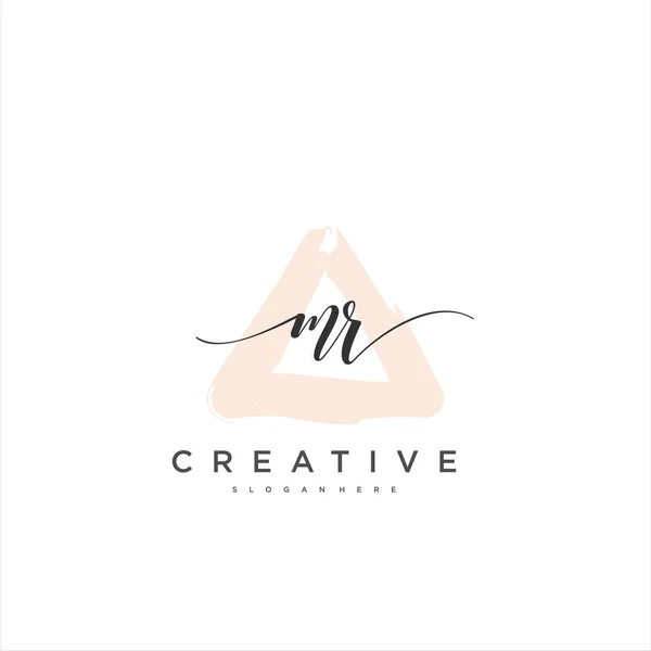 Eerste Handschrift Minimalistische Geometrische Logo Template Vector Kunst Logo Voor — Stockvector