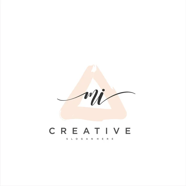 Eerste Handschrift Minimalistische Geometrische Logo Template Vector Kunst Logo Voor — Stockvector