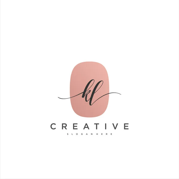 Initial Handwriting Minimalist Geometric Logo Template Vector Art Logo Business — Stock Vector