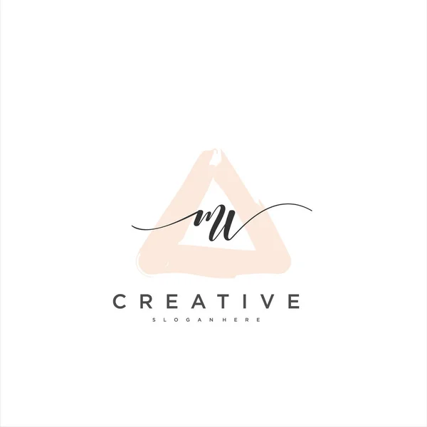 Eerste Handschrift Minimalistische Geometrische Logo Template Vector Kunst Logo Voor — Stockvector