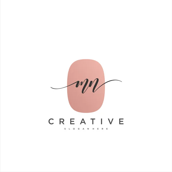 Eerste Handschrift Minimalistische Geometrische Logo Template Vector Kunst Logo Voor — Stockvector