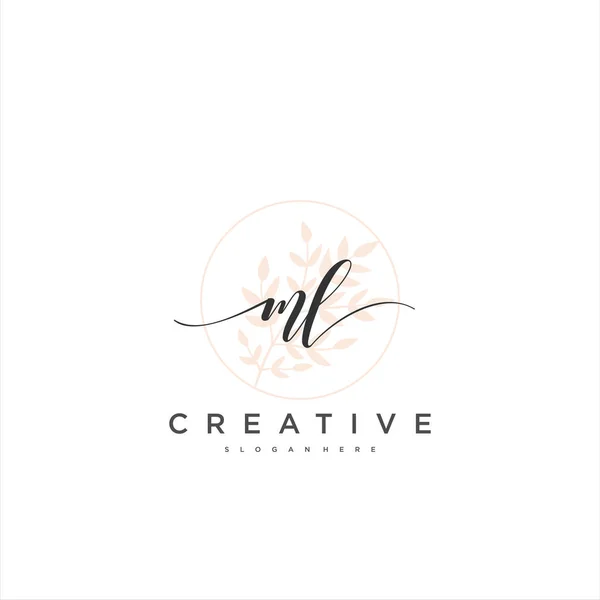 Initiële Handschrift Minimalistische Geometrische Logo Template Vector Kunst Logo Voor — Stockvector