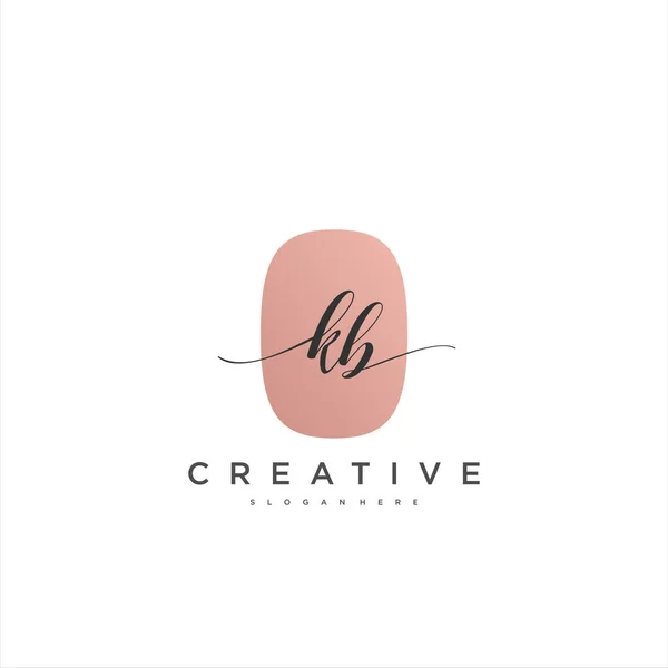 Initial Handwriting Minimalist Geometric Logo Template Vector Art Logo Business — Stock Vector