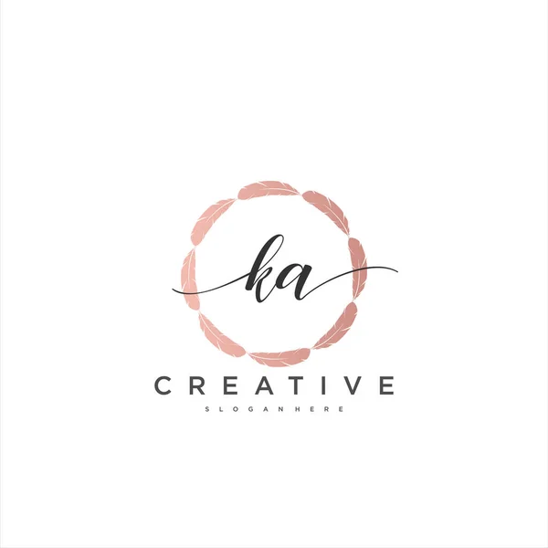 Initiële Handschrift Minimalistische Geometrische Logo Template Vector Kunst Logo Voor — Stockvector