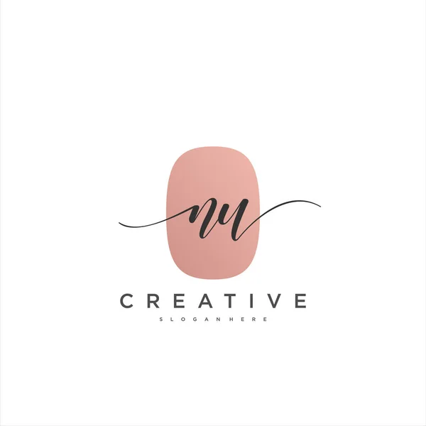 Initial Handwriting Minimalist Geometric Logo Template Vector Art Logo Business — стоковый вектор