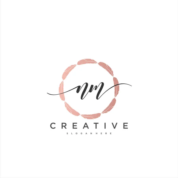 Eerste Handschrift Minimalistische Geometrische Logo Template Vector Kunst Logo Voor — Stockvector