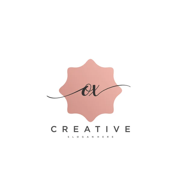 Initiële Handschrift Minimalistische Geometrische Logo Template Vector Kunst Logo Voor — Stockvector