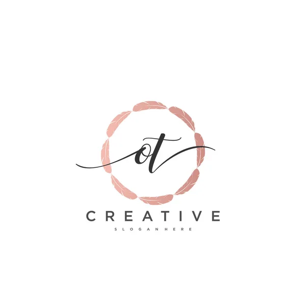 Initiële Handschrift Minimalistische Geometrische Logo Template Vector Kunst Logo Voor — Stockvector