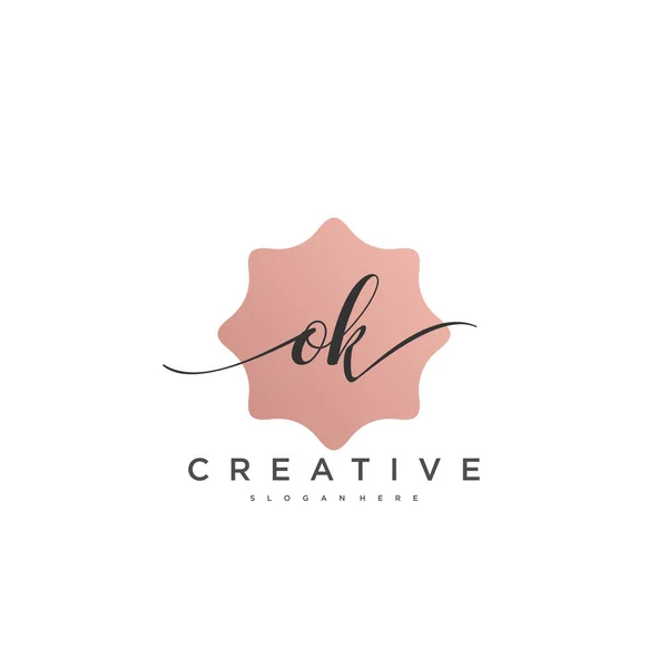 Initiële Handschrift Minimalistische Geometrische Logo Template Vector Kunst Logo Voor — Stockvector