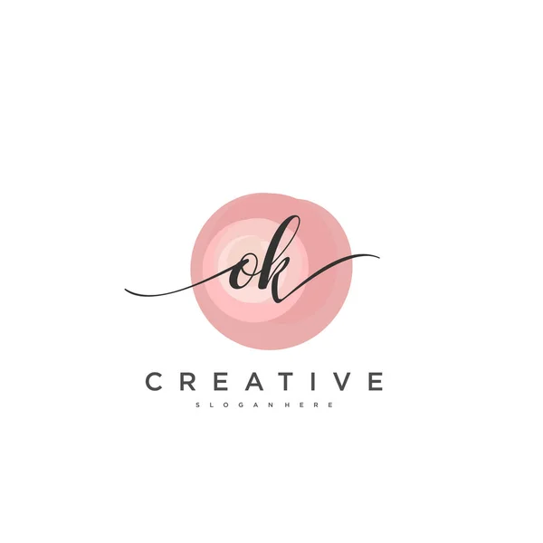 Initiële Handschrift Minimalistische Geometrische Logo Template Vector Kunst Logo Voor — Stockvector