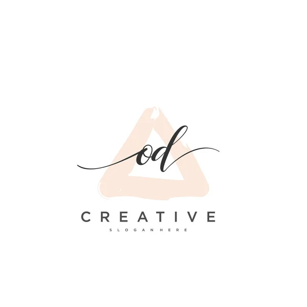 Initiële Handschrift Minimalistische Geometrische Logo Template Vector Kunst Logo Voor — Stockvector