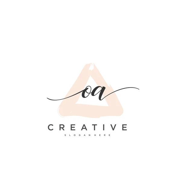 Initiële Handschrift Minimalistische Geometrische Logo Template Vector Kunst Logo Voor — Stockvector