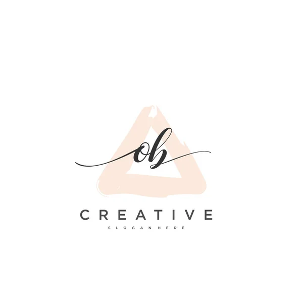 Eerste Handschrift Minimalistische Geometrische Logo Template Vector Kunst Logo Voor — Stockvector