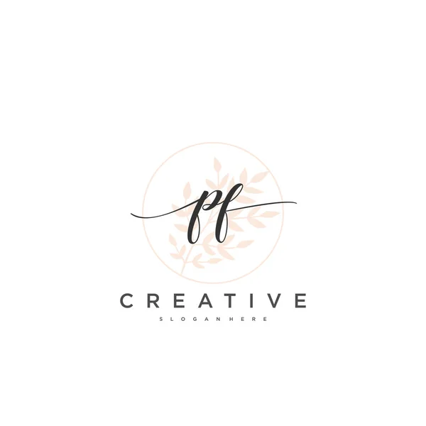 Eerste Handschrift Minimalistische Geometrische Logo Template Vector Kunst Logo Voor — Stockvector