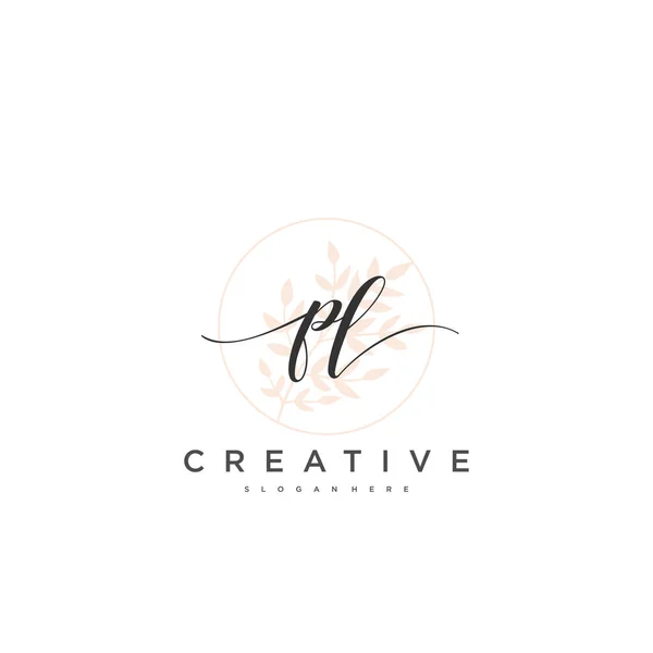 Initiële Handschrift Minimalistische Geometrische Logo Template Vector Kunst Logo Voor — Stockvector