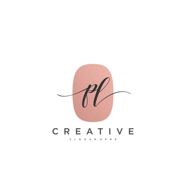 Initiële Handschrift Minimalistische Geometrische Logo Template Vector Kunst Logo Voor — Stockvector