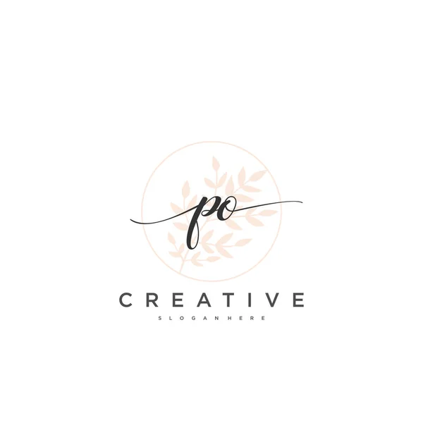 Initiële Handschrift Minimalistische Geometrische Logo Template Vector Kunst Logo Voor — Stockvector