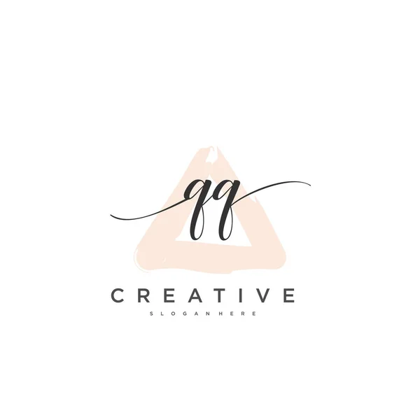 Eerste Handschrift Minimalistische Geometrische Logo Template Vector Kunst Logo Voor — Stockvector