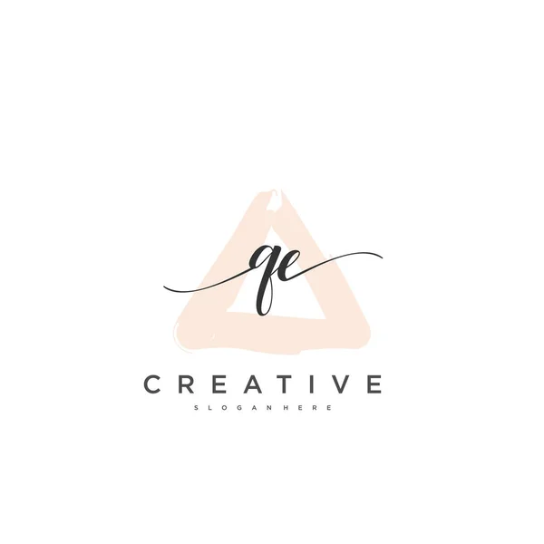 Eerste Handschrift Minimalistische Geometrische Logo Template Vector Kunst Logo Voor — Stockvector