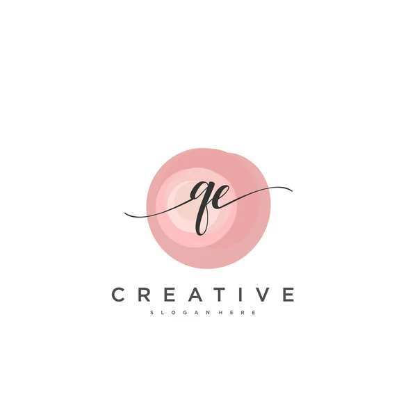 Eerste Handschrift Minimalistische Geometrische Logo Template Vector Kunst Logo Voor — Stockvector