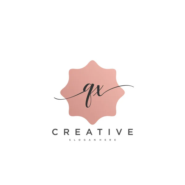 Eerste Handschrift Minimalistische Geometrische Logo Template Vector Kunst Logo Voor — Stockvector