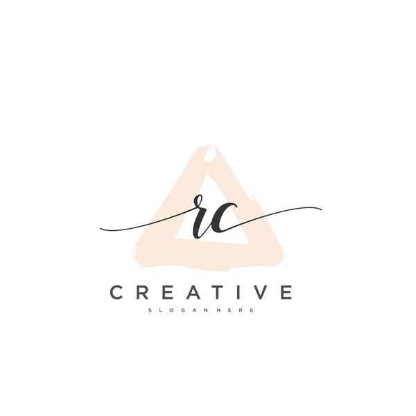 Eerste Handschrift Minimalistische Geometrische Logo Template Vector Kunst Logo Voor — Stockvector